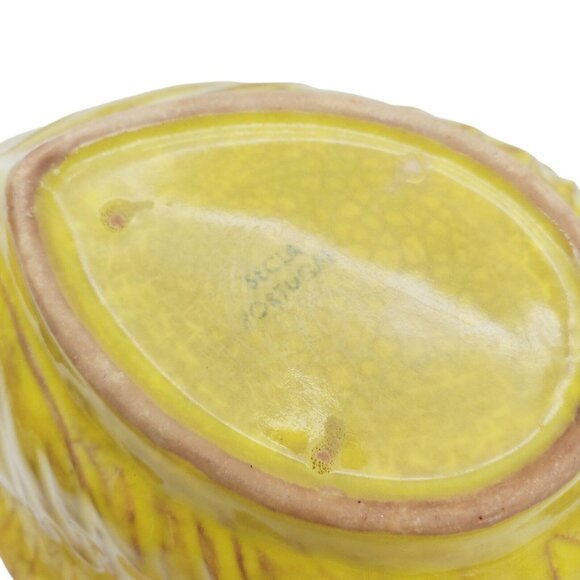 VTG‎ Secla Yellow Cabbage Ceramic Serving Bowl 7" x 5" x 2" Portugal Majolica - Picture 7 of 7